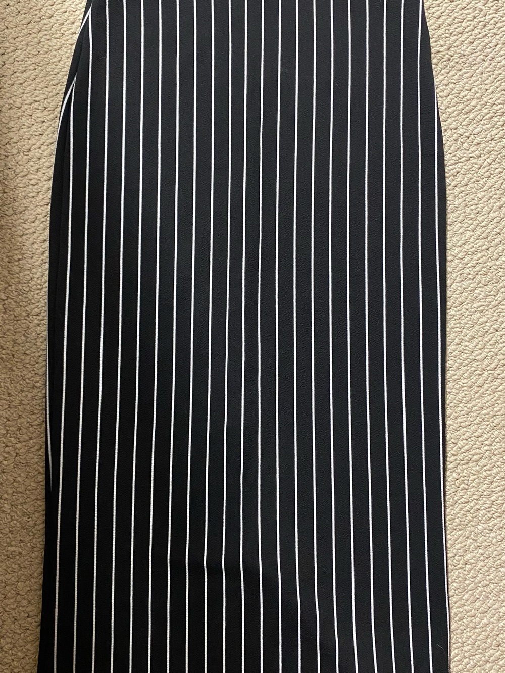 SHEIN Black Pencil Skirt with White Pinstripes